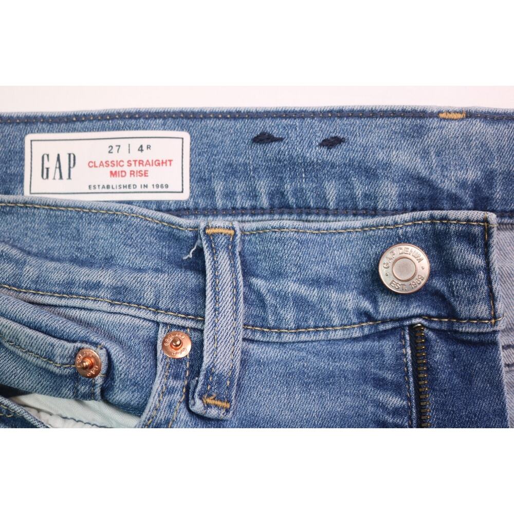 Gap Classic Straight Mid-Rise Women's Jeans - Size 28/4R - Color Blue - Picture 13 of 16
